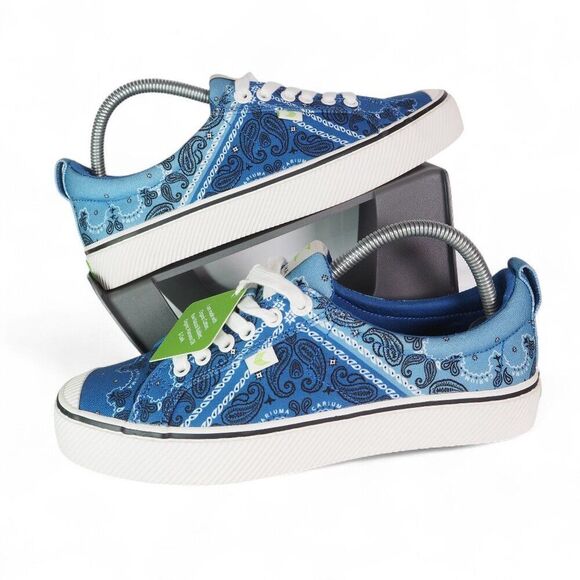 Cariuma OCA Low 'Blue Bandana' Canvas Casual Sneakers Men's 8 Women's 9.5 - Picture 1 of 11